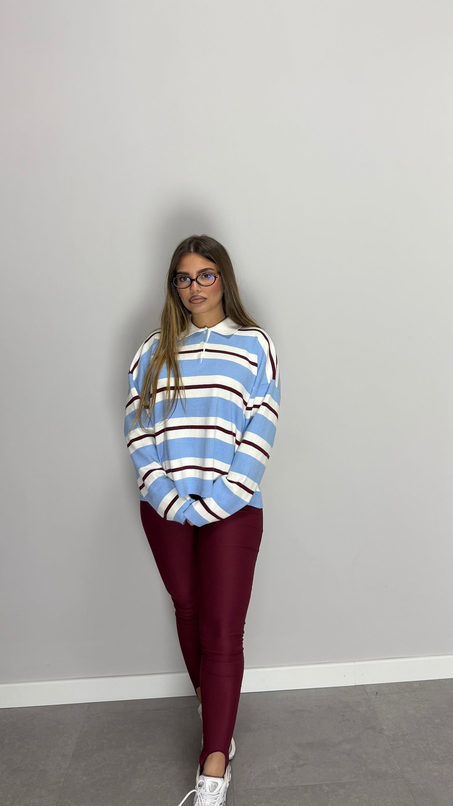 Leggings in Lycra con Ghette bordeaux 6136