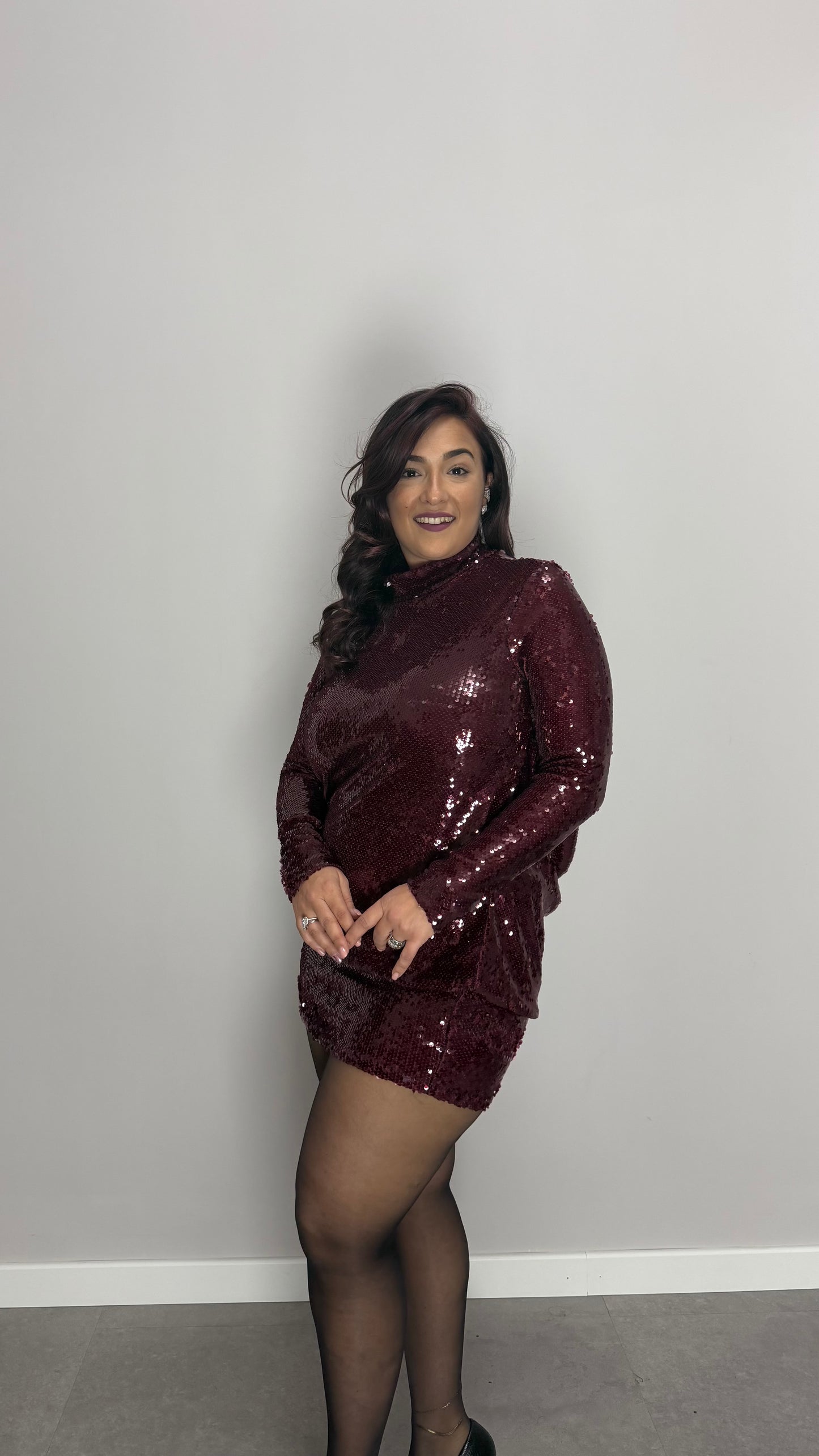 Dress Let’s Party Bordeaux con Paillettes 251009