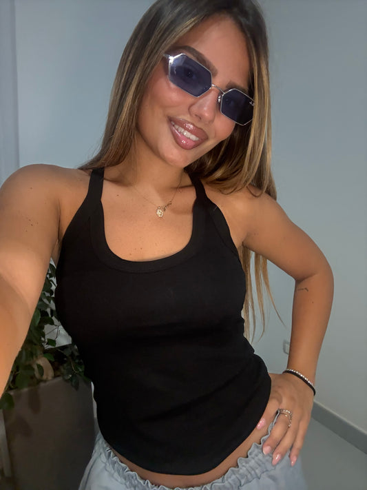 CANOTTA SCOLLO AMERICANA nera