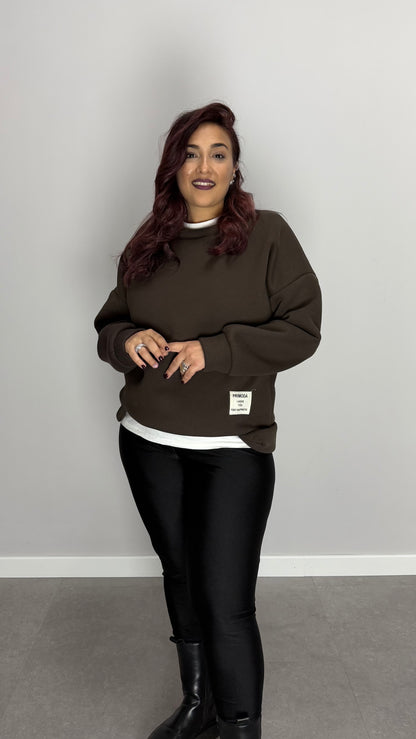 Felpa Mia Felpata Marrone FMF44