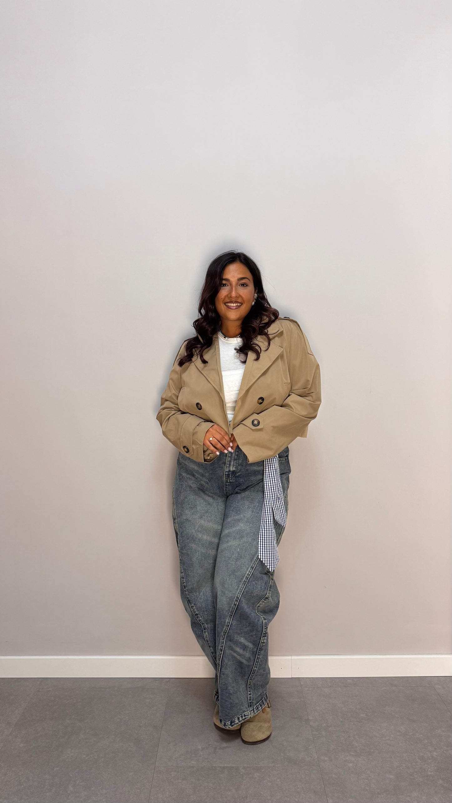 Trench Crop Beige AGB5904