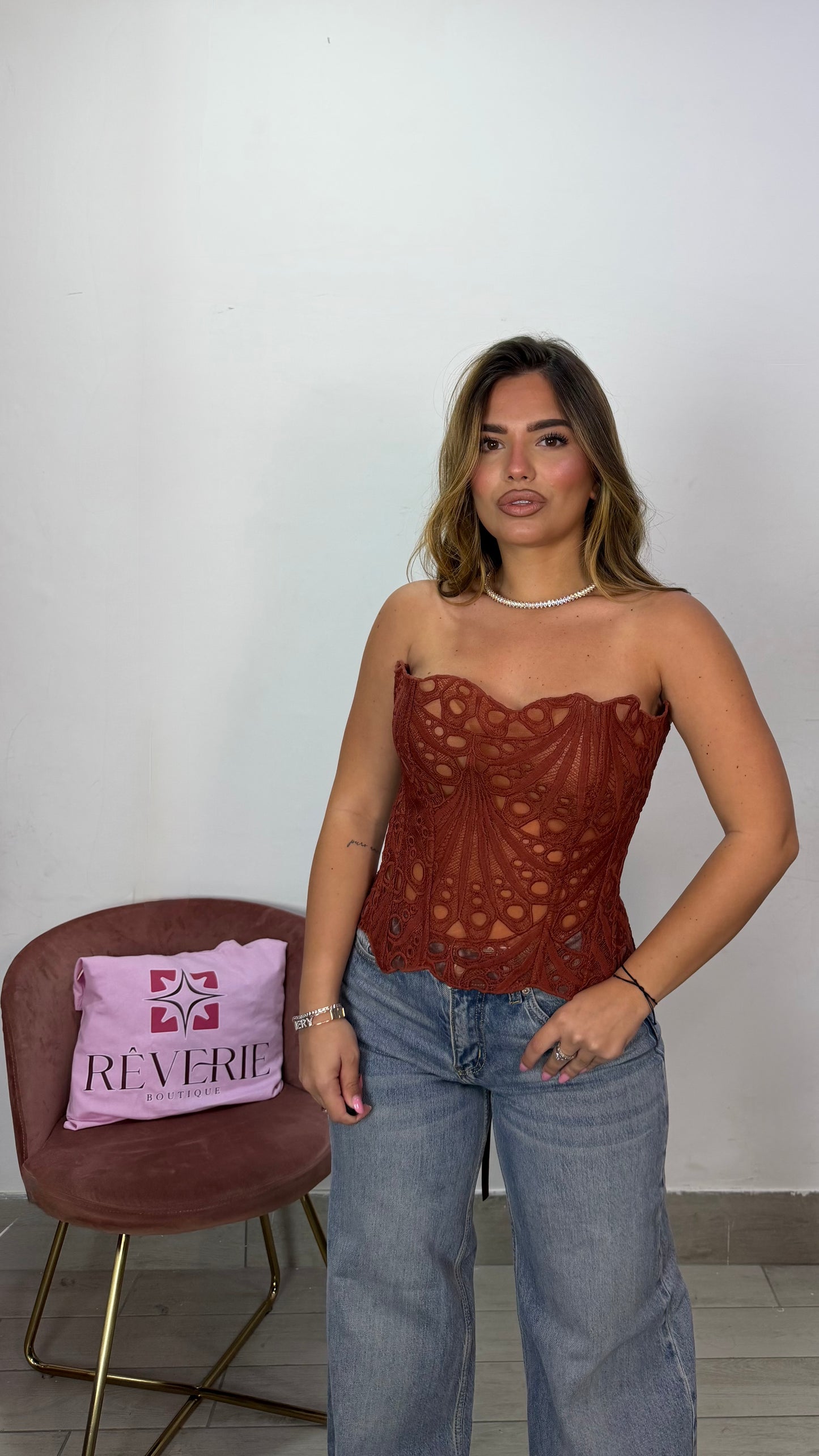 Top Corsetto Chloé Ruggine 828