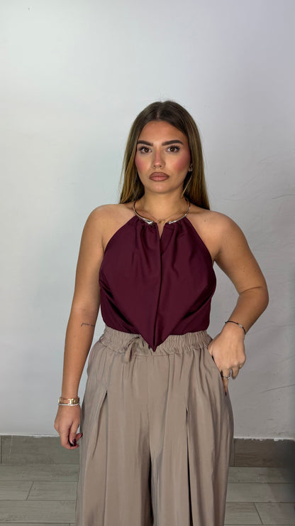 Body Chocker Bordeaux in Lycra 37962