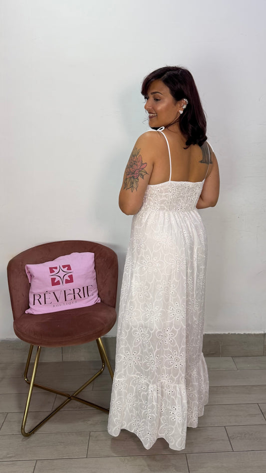 Dress Flavia Bianco in Sangallo MS57613