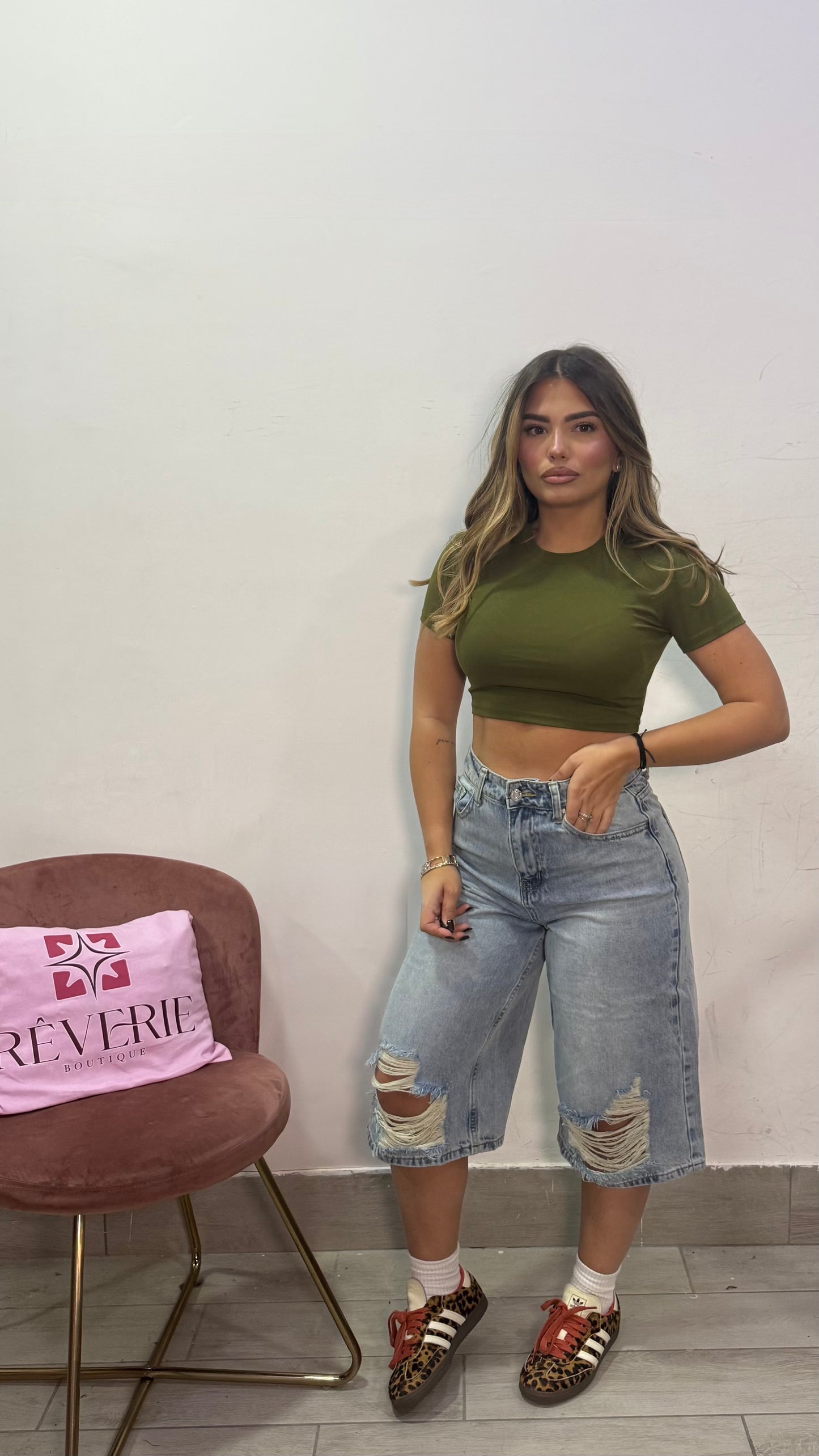 T-Shirt Crop Verde By Lumina LC240001