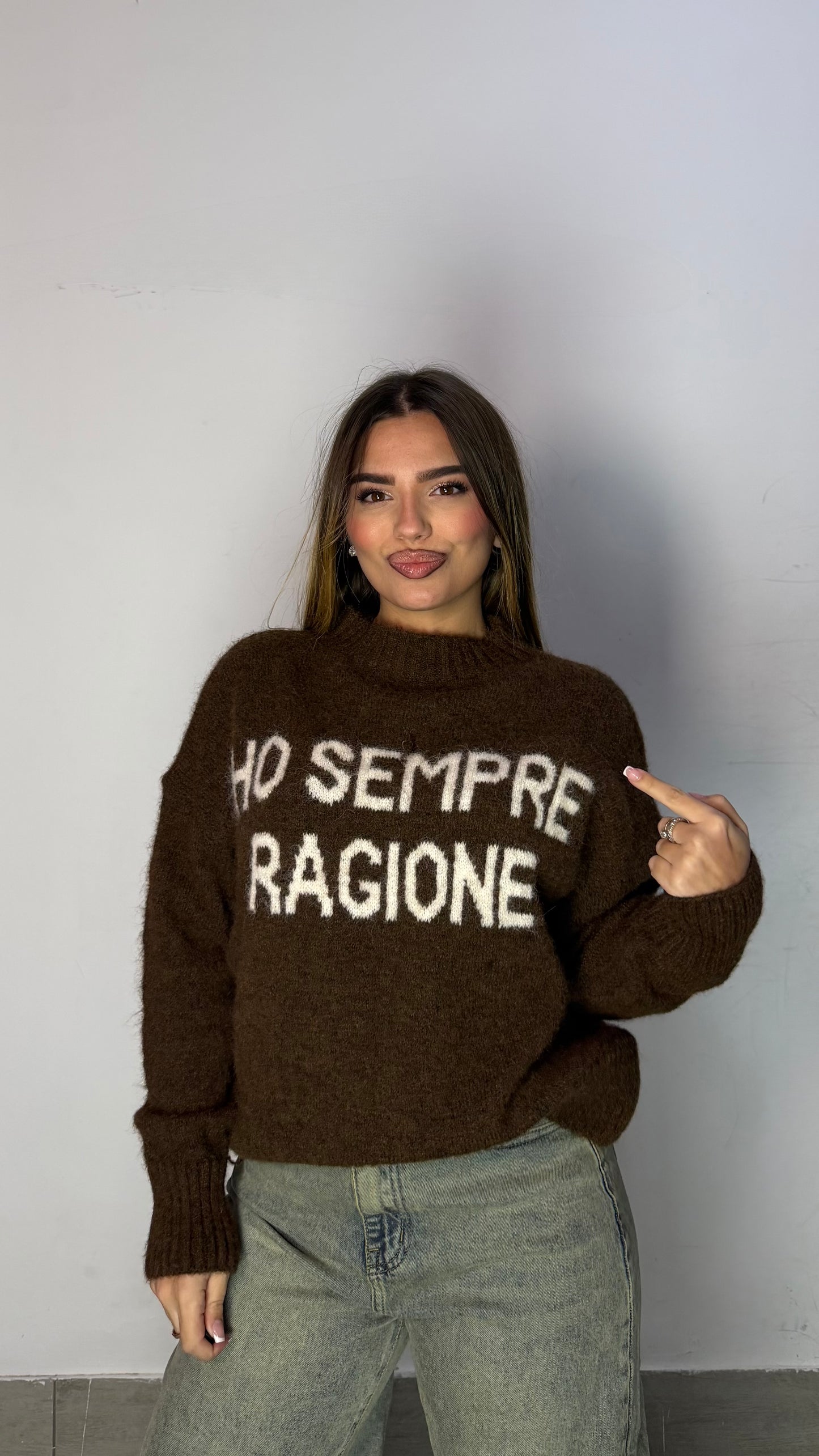 Maglioncino Ho Sempre Ragione Marrone 3071