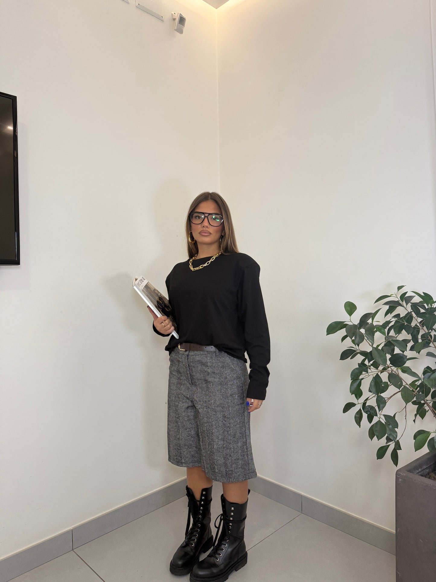 Bermuda Auster in lana Grigio 90316