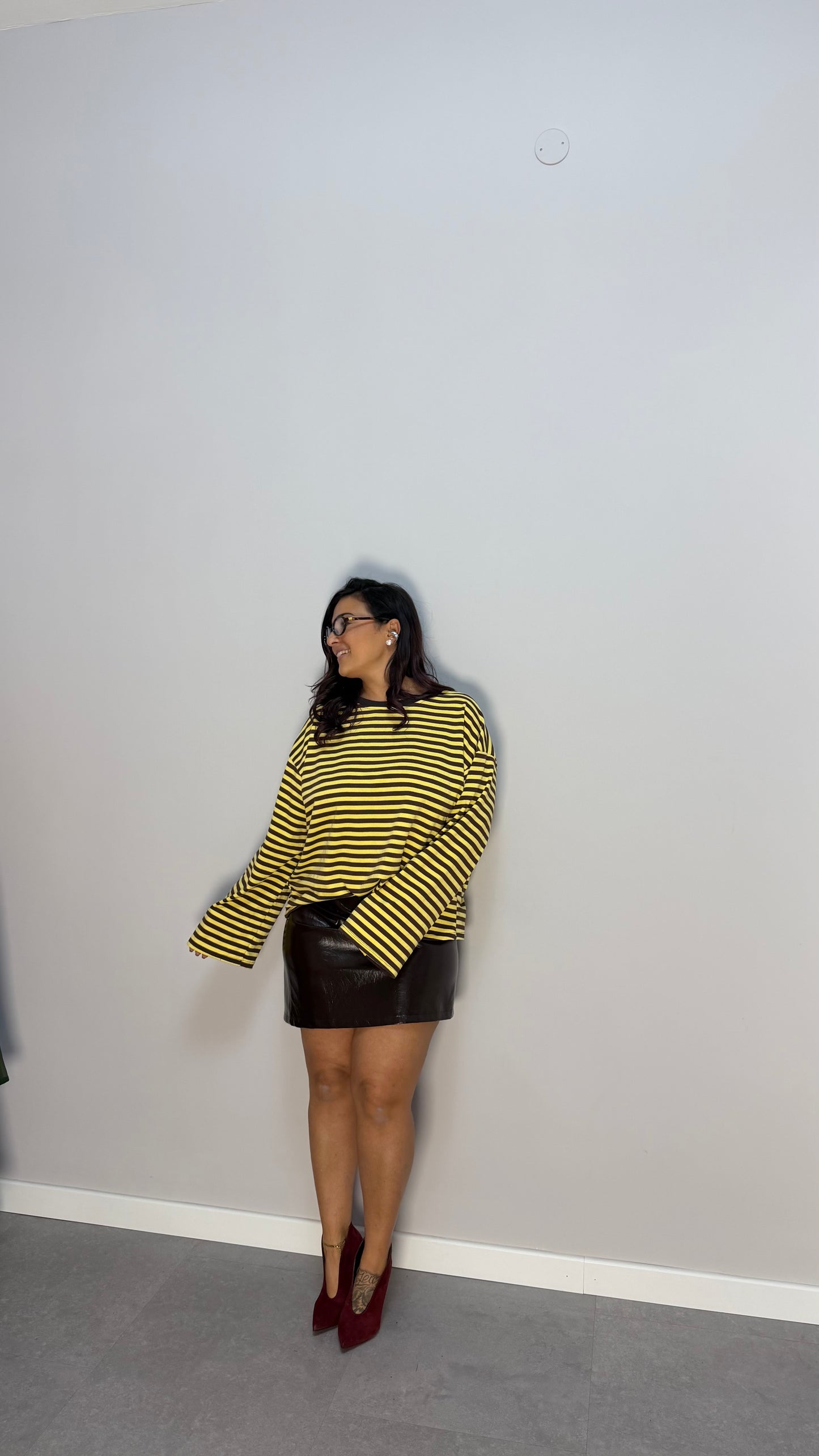 T-shirt Raya Over size a righe F1109