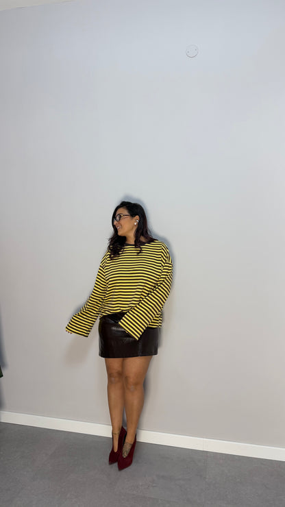 T-shirt Raya Over size a righe F1109