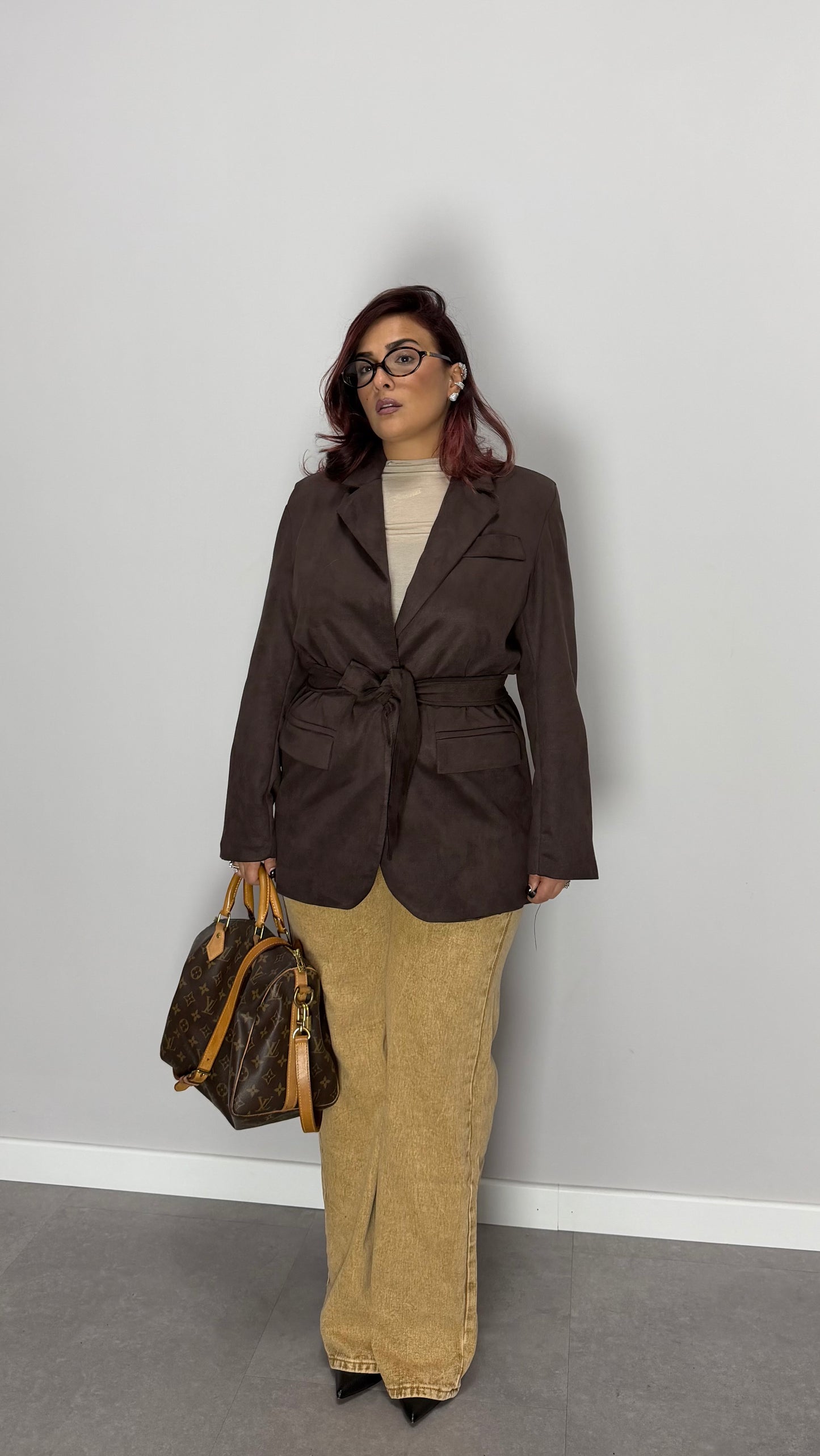 Giacca Suede Scamoscita Marrone M11137