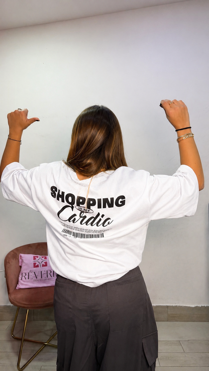 T-Shirt Shopping is My Cardio Bianca By Lumina