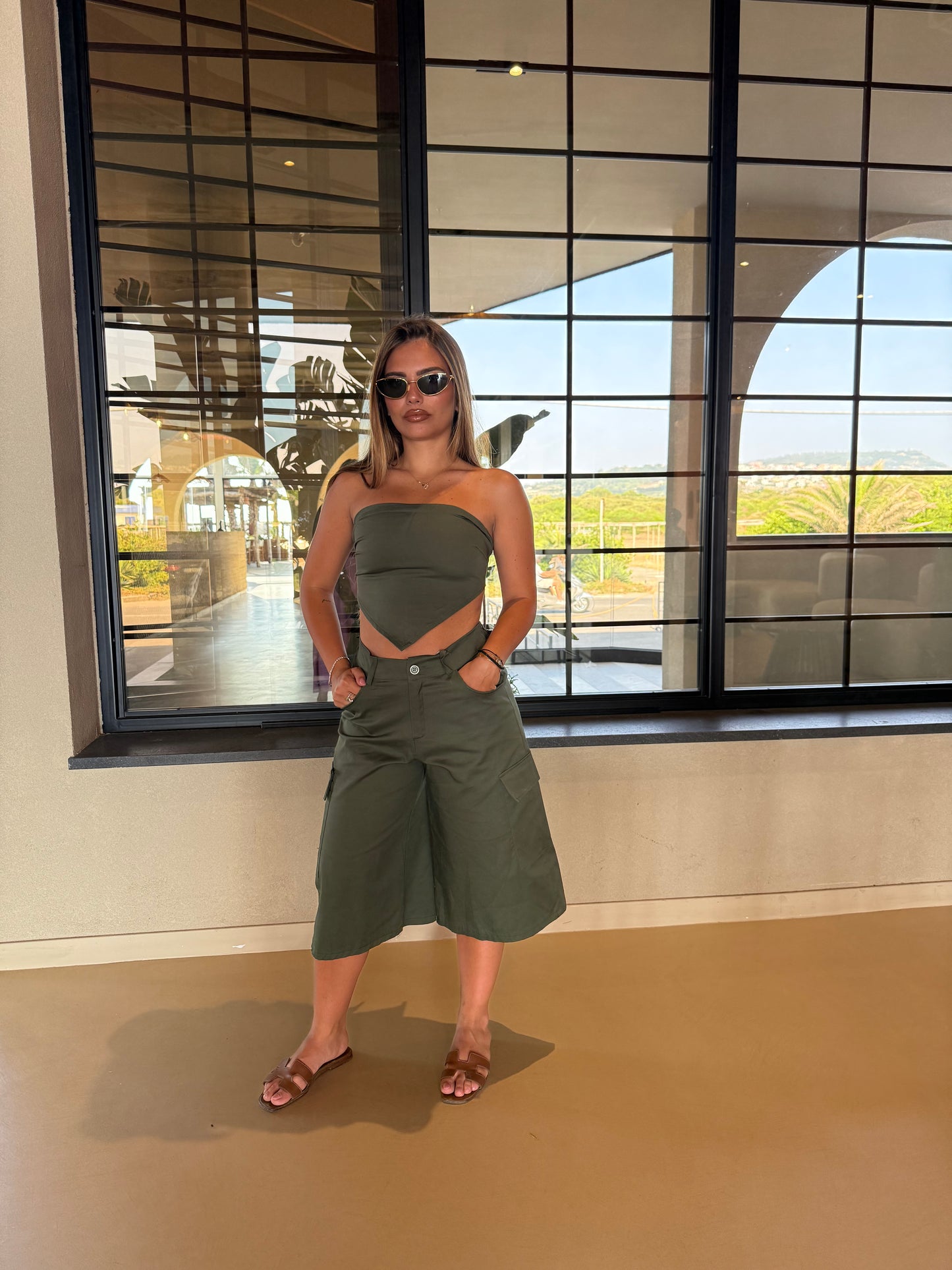 TOP BANDANA verde militare