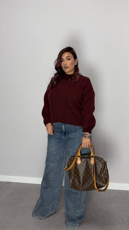 Maglioncino Flow bordeaux in Lana Ds2412