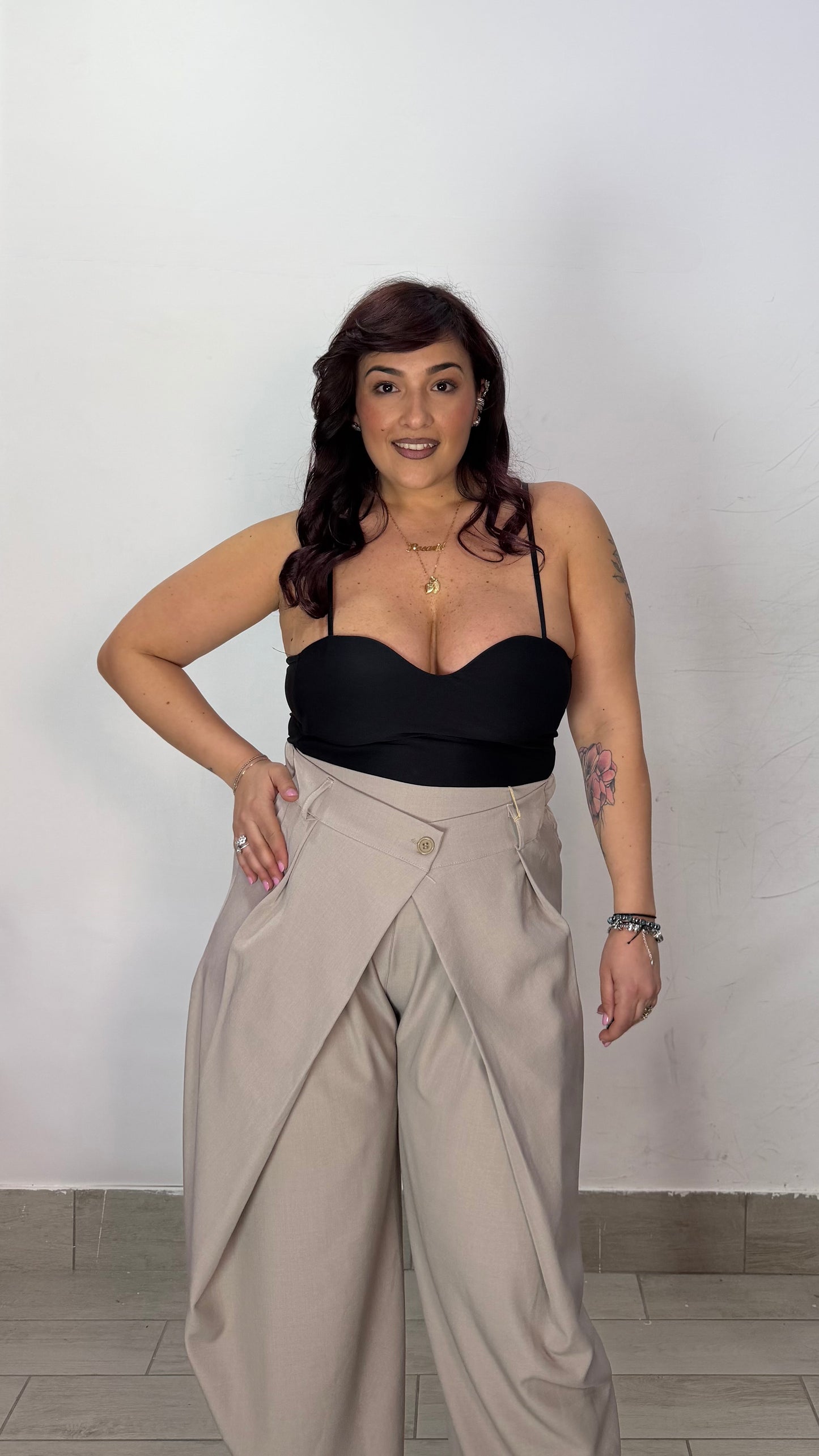 Body Sasha Nero in Lycra con coppe