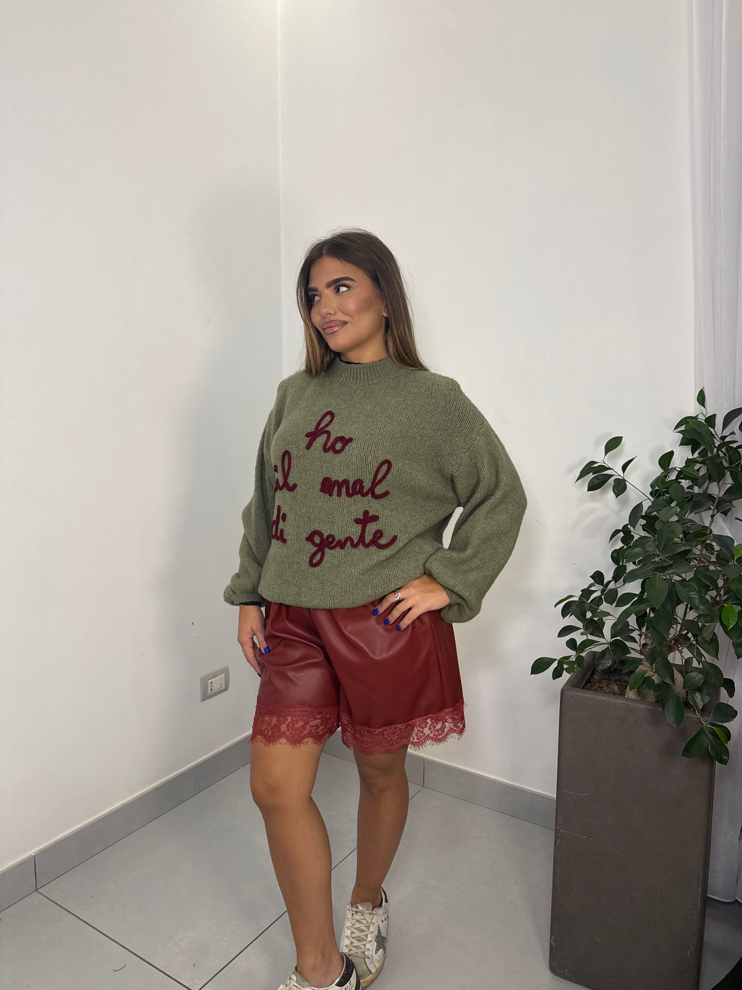 Maglioncino Ho Mal di Gente Verde 2903