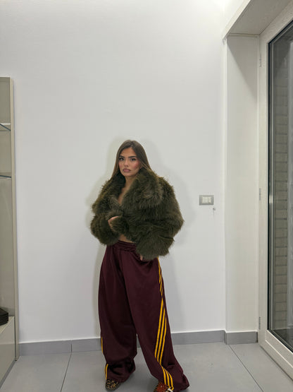 Pantalone in tuta ballons Adid bordeaux con strisce Gialle HX7626