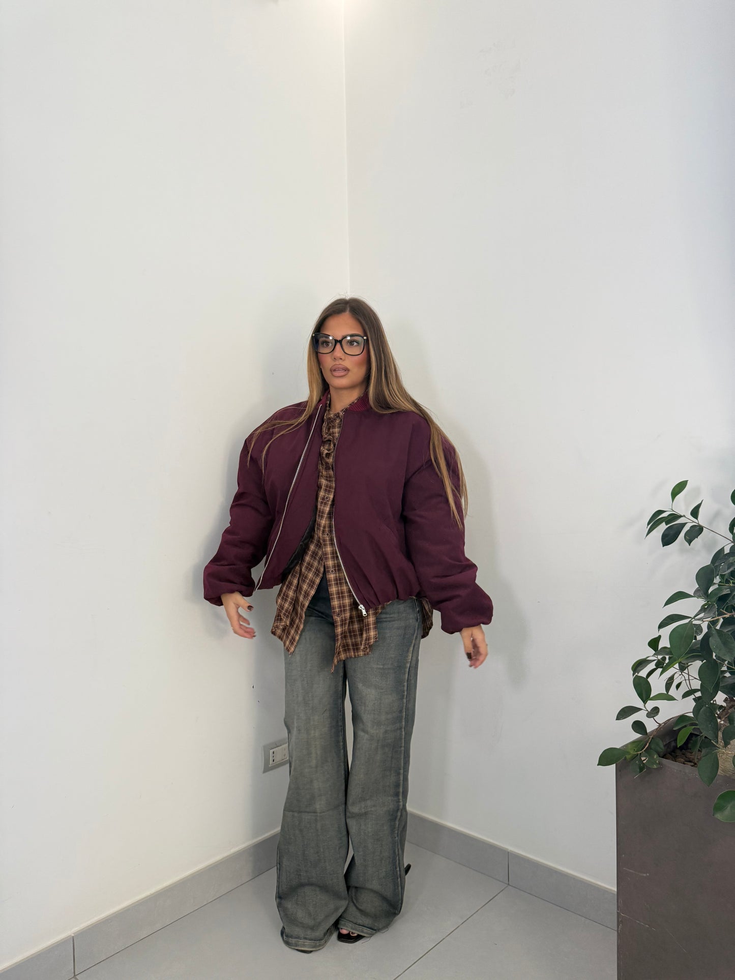 Giubotto Bomber Bordeaux Assoluto Lumina L9402