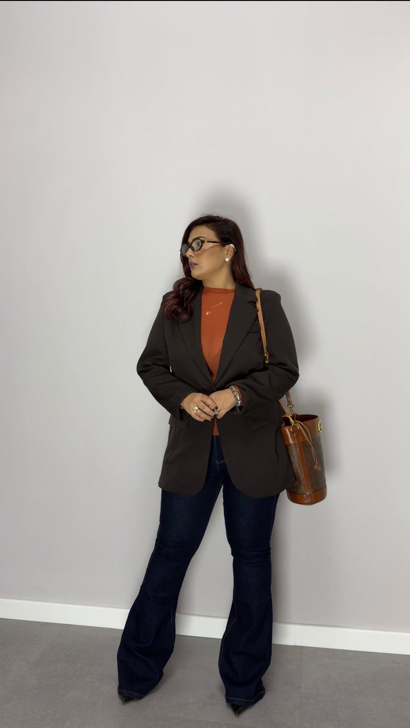 Giacca Moné Marrone un bottone M11035