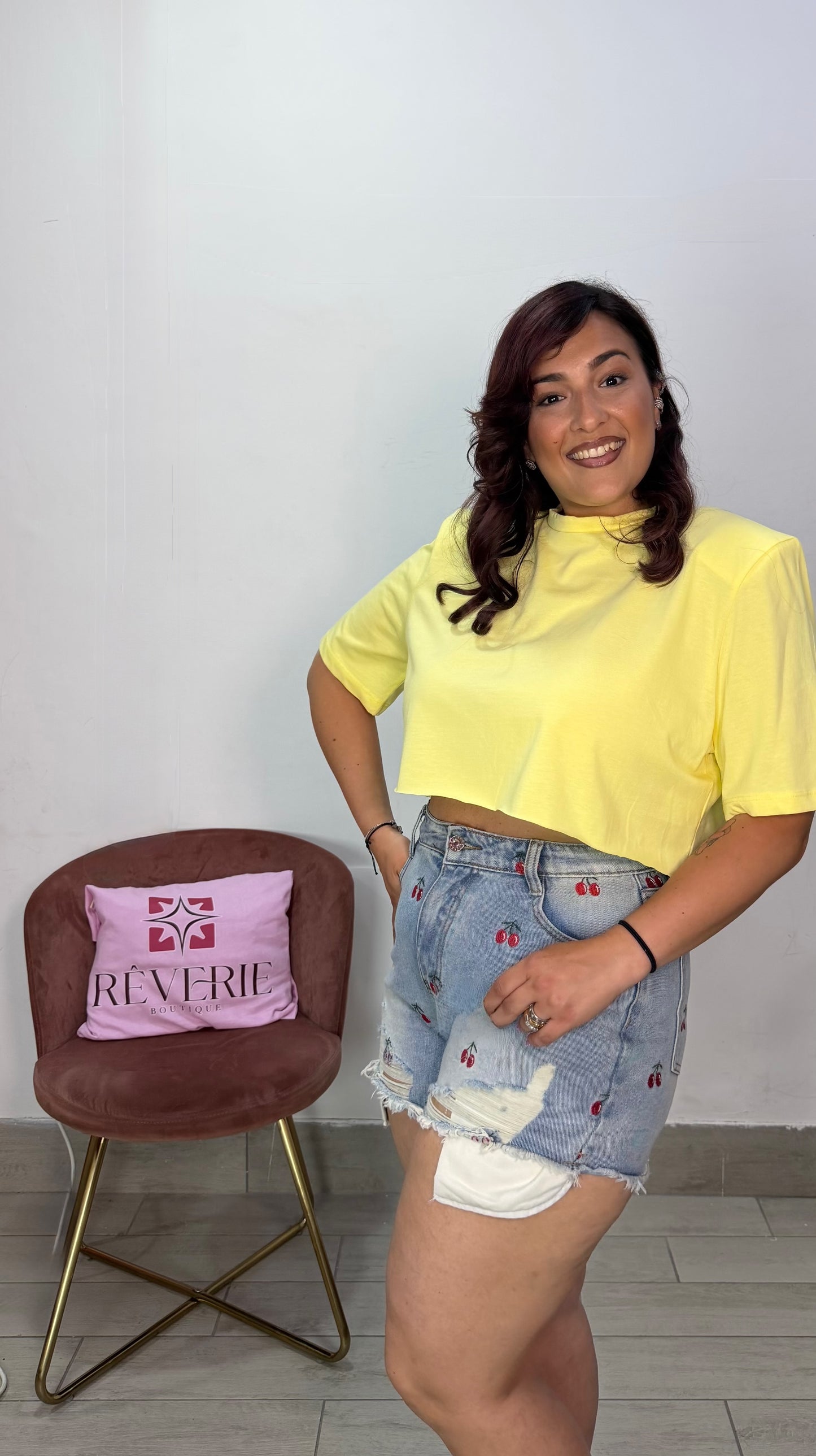 Maglia Assia Crop con spalline 1906