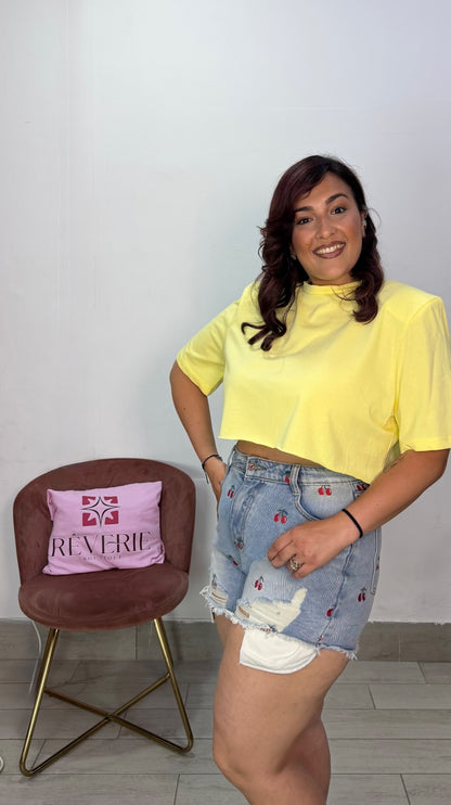 Maglia Assia Crop con spalline 1906