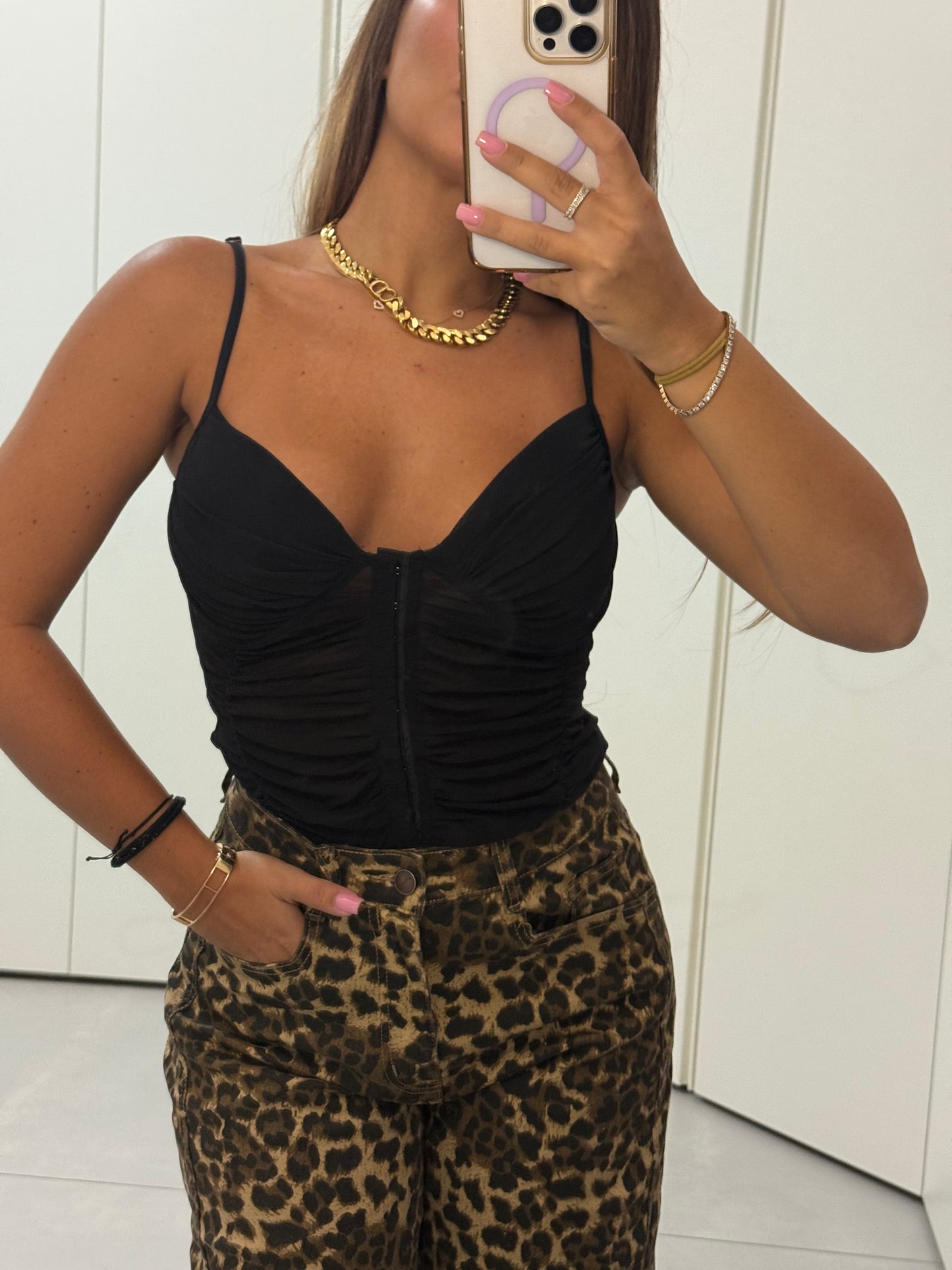 body semi velato nero L626