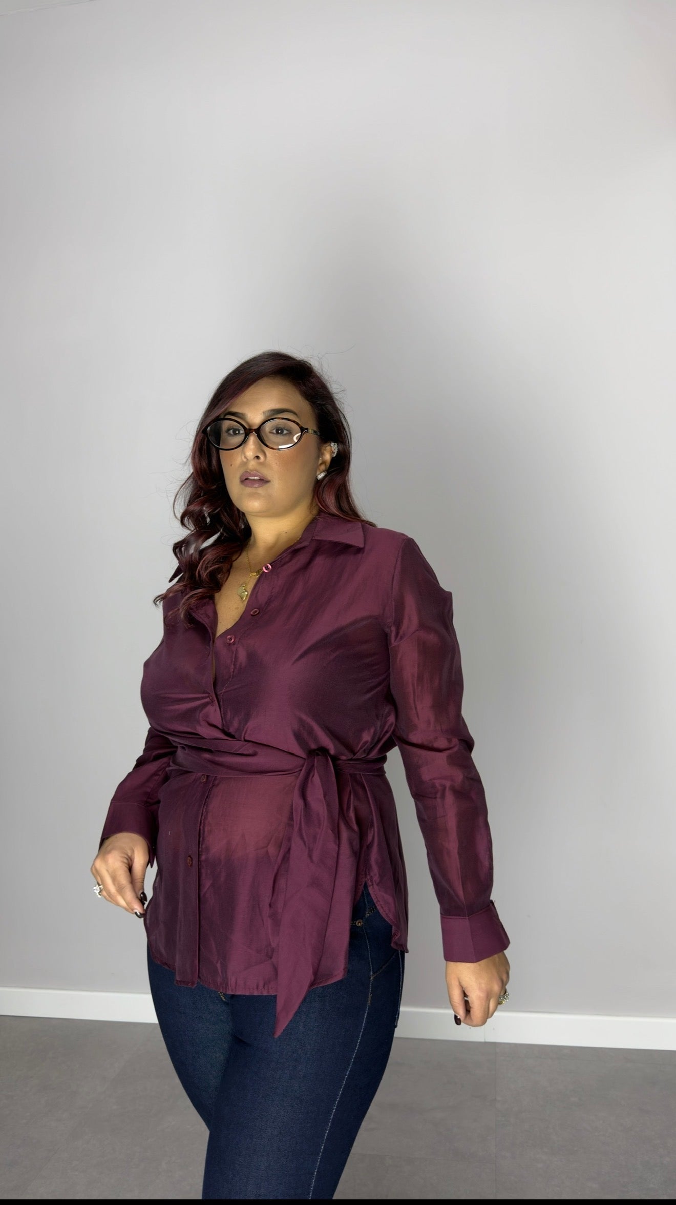 Camicia Lea con Fusciacca Bordeaux M66635