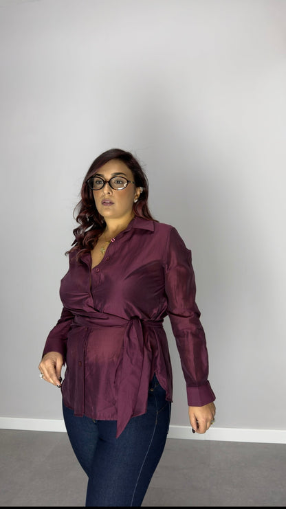 Camicia Lea con Fusciacca Bordeaux M66635