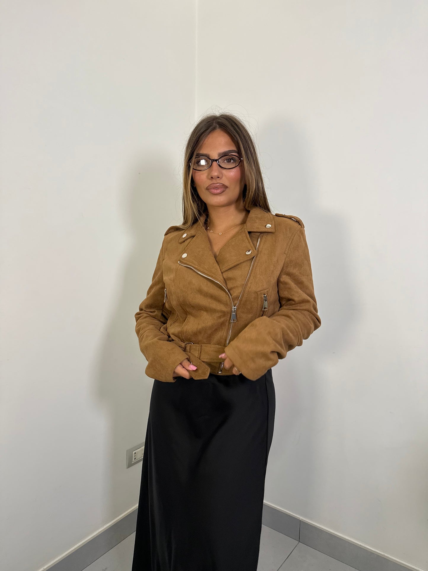 Giacca Suede Camel 1046