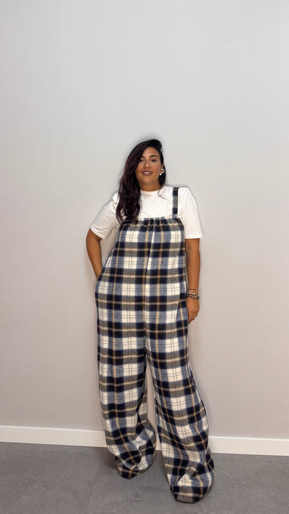Salopette in Flanella Checkland Blu 25696