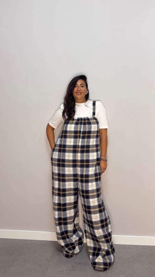 Salopette in Flanella Checkland Blu 25696