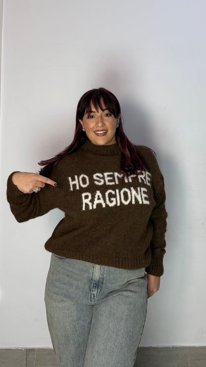 Maglioncino Ho Sempre Ragione Marrone 3071