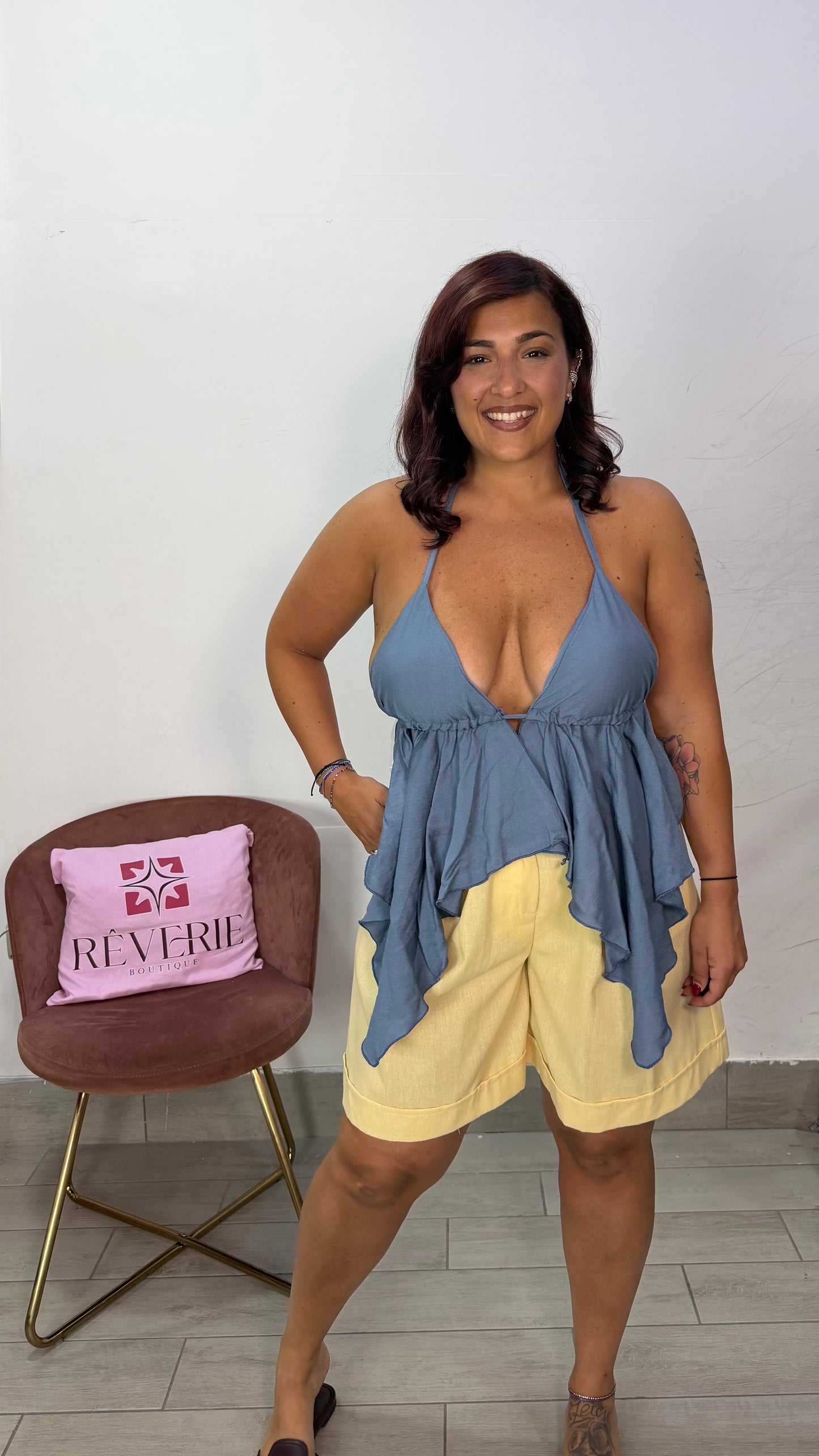 Top Farfalla Azzurro Polvere 66553