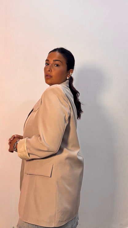 Giacca monopetto beige M11035