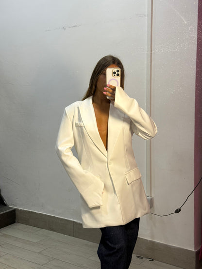 giacca monopetto manica a foglia