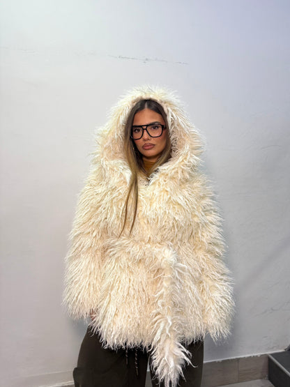 Ecofur Mongolia con cintura Bianca JP-8201