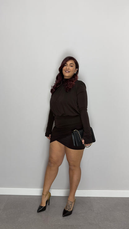 Dress Corto Intreccio Cioccolato 12220