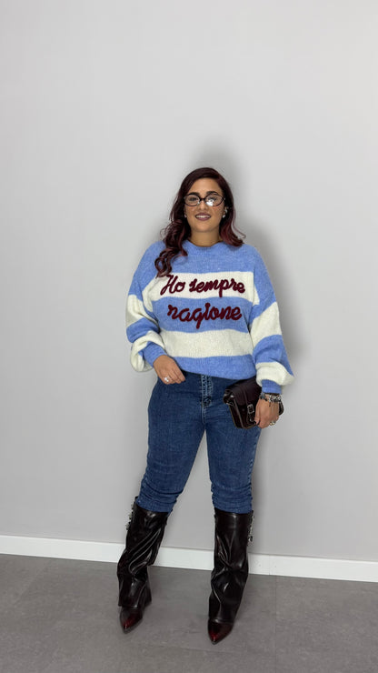 Maglioncino Ho sempre ragione Azzurro DS3130