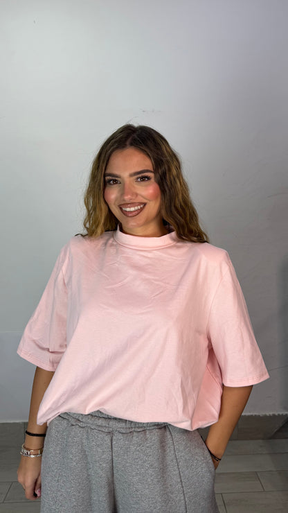 T-Shirt Power Tee mezza manica con spallina Rosa 5571