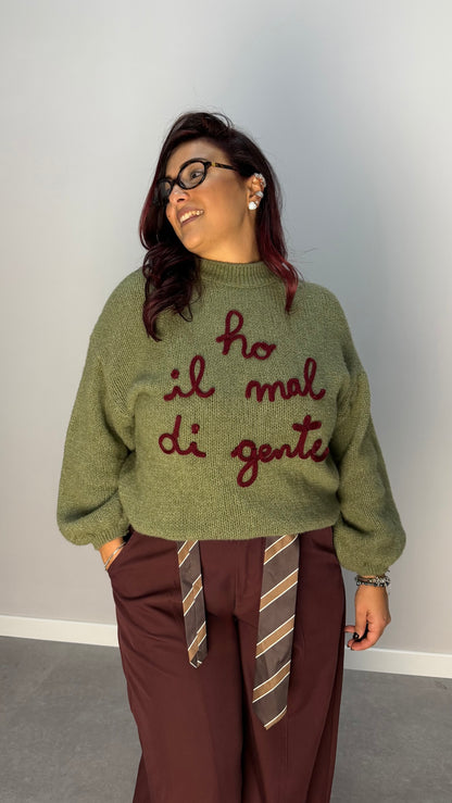 Maglioncino Ho Mal di Gente Verde 2903