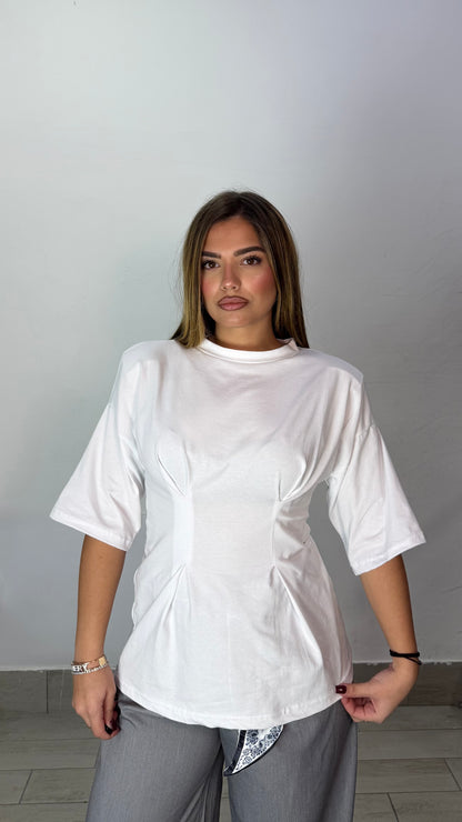 Maglia Bustier Bianca mezza manica FO4