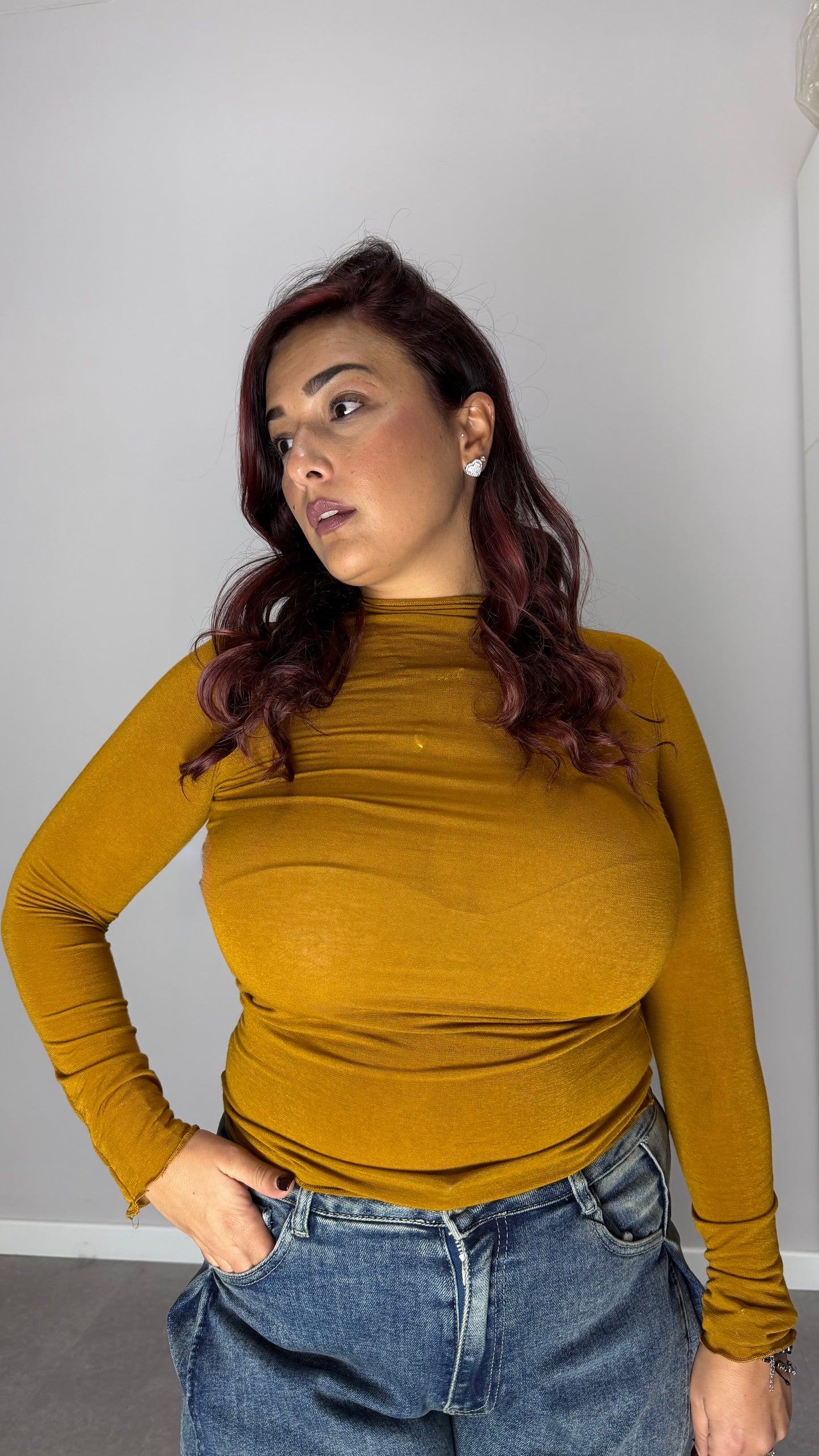 Shirt Velattissime in Cashmere Senape 28150