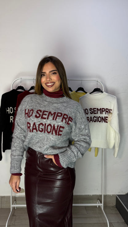 Maglioncino Ho Sempre Ragione Grigio 3071