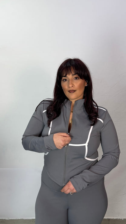 Coordinato Set Run in Lycra Grigio RTT59279