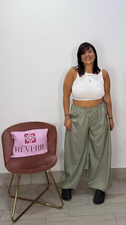 Pantalone Baby Verde a quadretti 3324