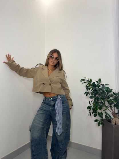 Trench Crop Beige AGB5904