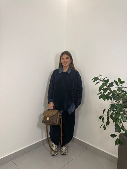 Coordinato Tuta Homey in Velluto Blu 6170