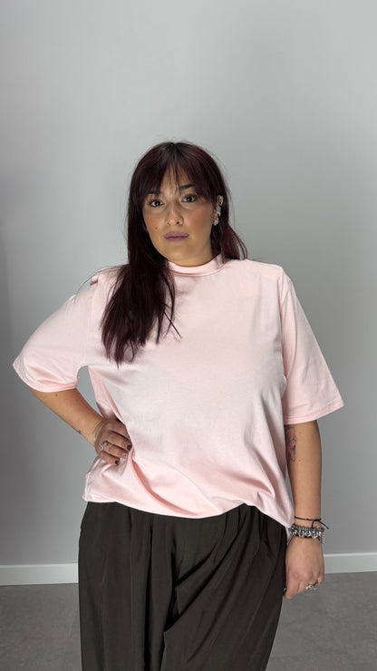 T-Shirt Power Tee mezza manica con spallina Rosa 5571