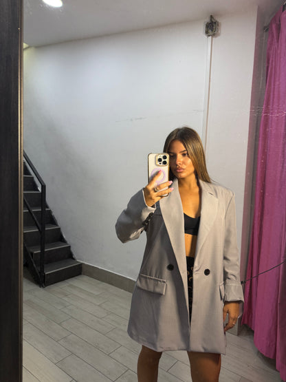 giacca doppio bottone grigia M11093