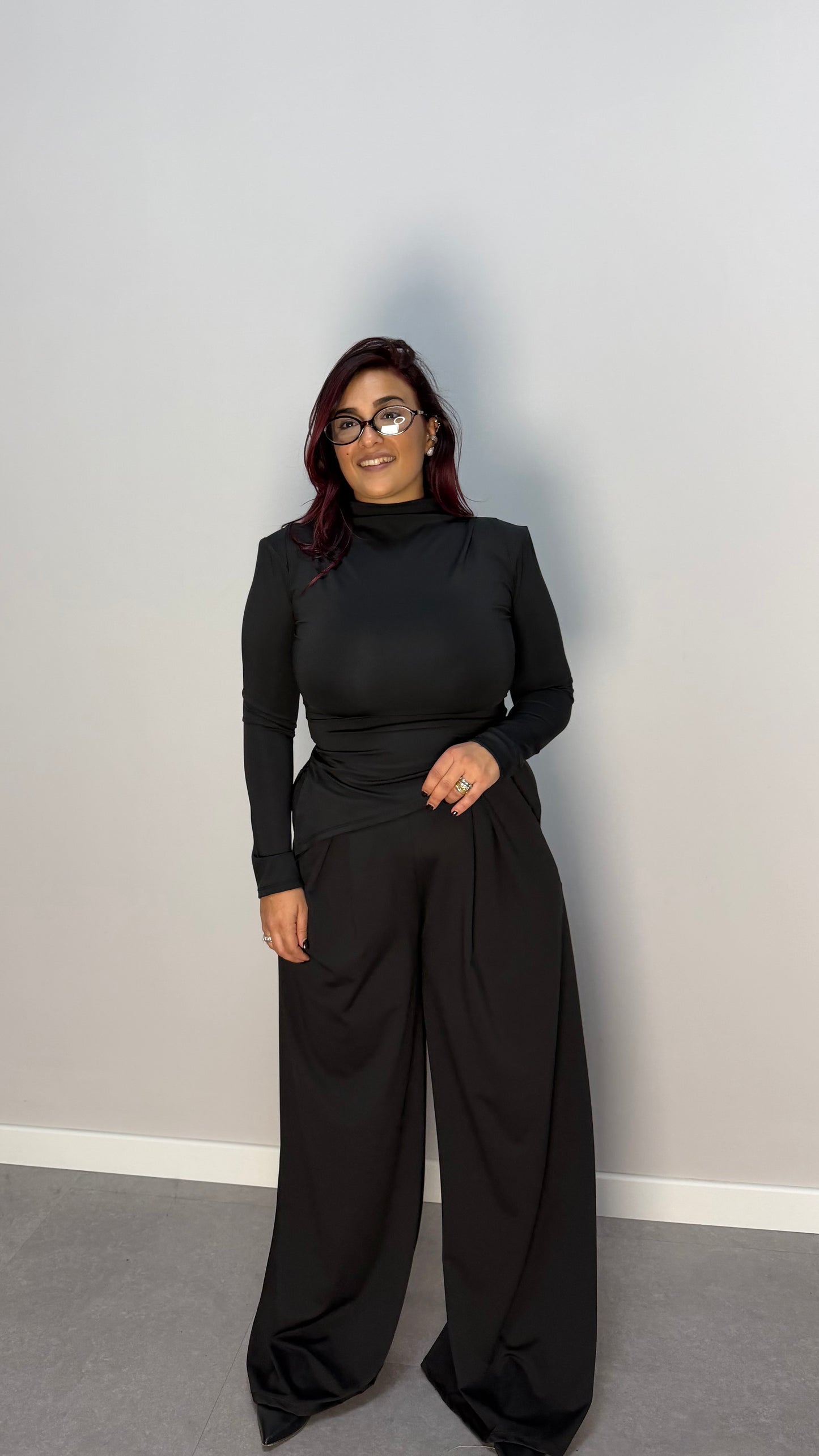 Coordinato Siera Nero in licra con spalline 16557