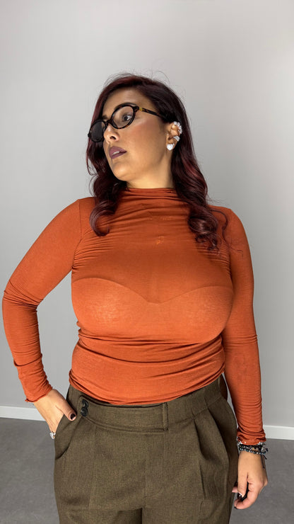 Shirt Velatissime Cashmere Ruggine 28150